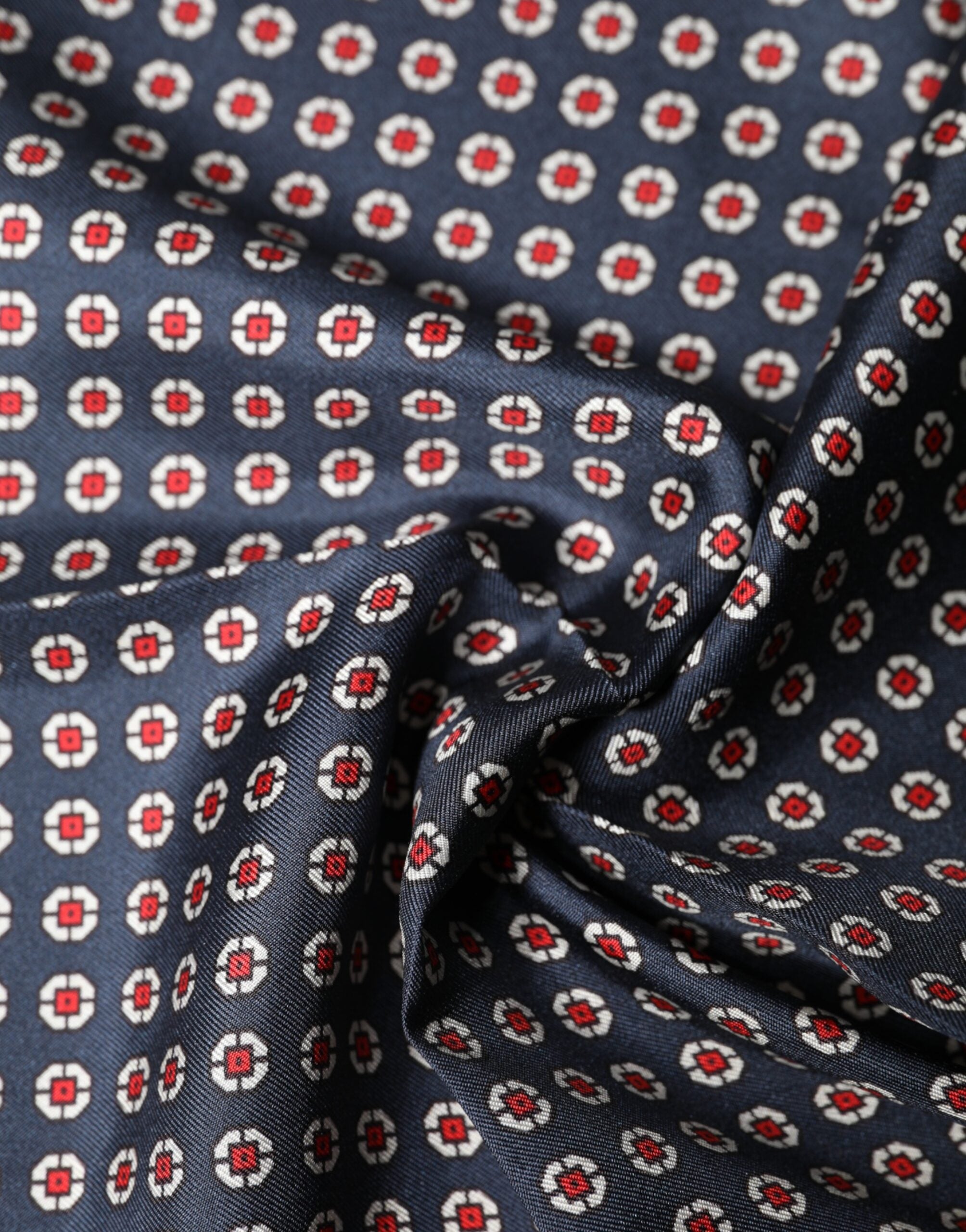 Dolce & Gabbana Blue Patterned Silk Square Handkerchief Scarf Dolce & Gabbana