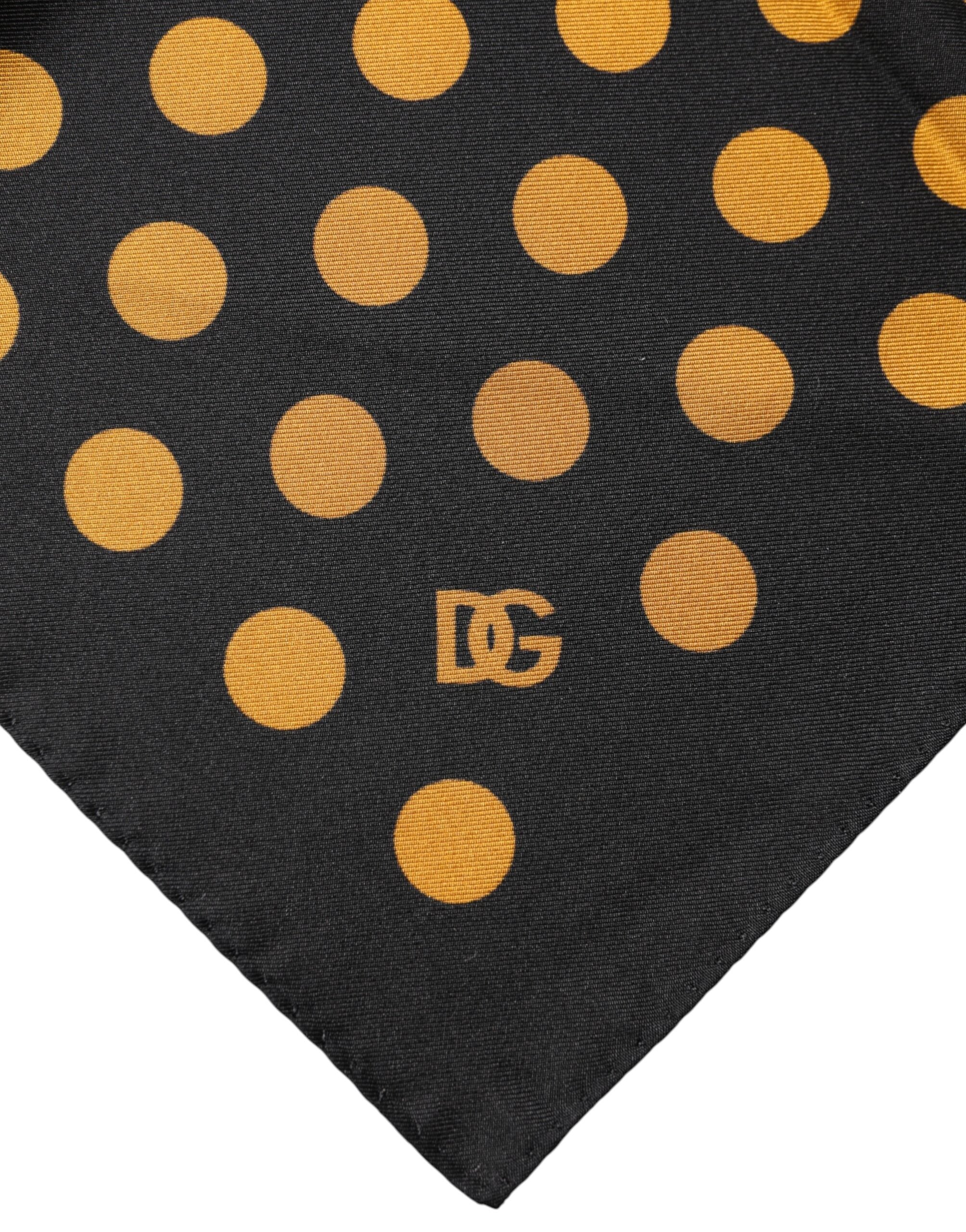 Dolce & Gabbana Black Polka Dot Square Handkerchief Scarf Dolce & Gabbana