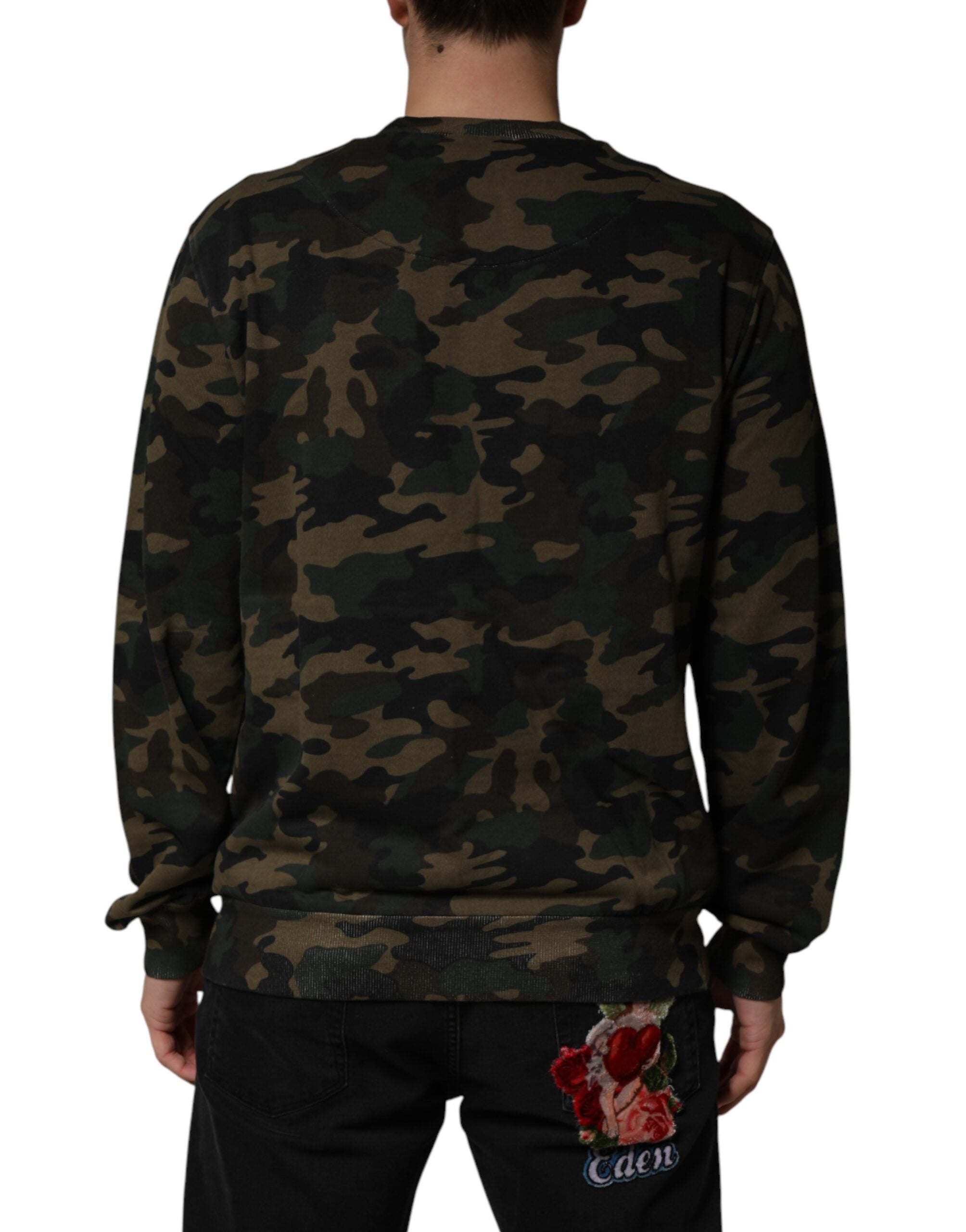 Dolce & Gabbana Multicolor Camouflage Men Sweatshirt Sweater Dolce & Gabbana