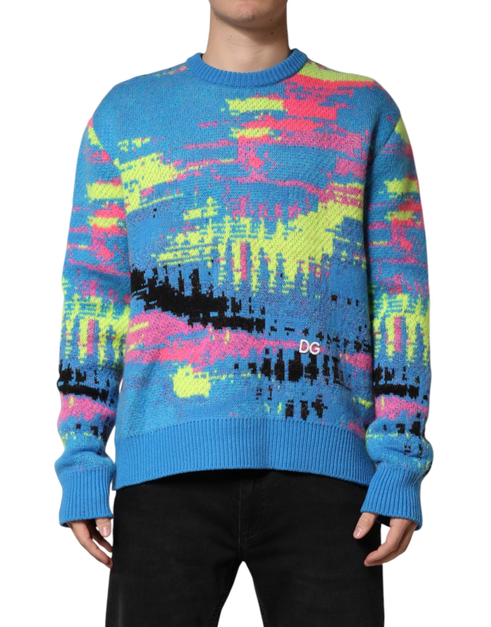 Dolce & Gabbana Multicolor Men Crew Neck Pullover Sweater Dolce & Gabbana