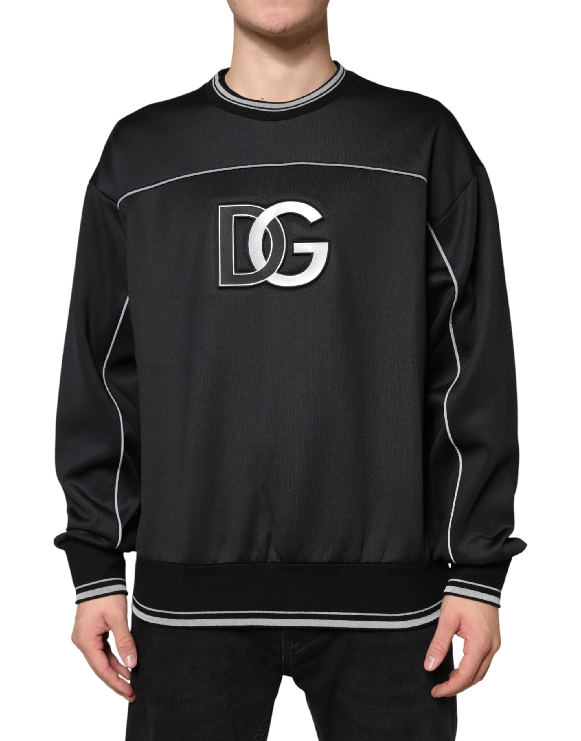 Dolce & Gabbana Black DG Logo Crew Neck Sweatshirt Sweater Dolce & Gabbana