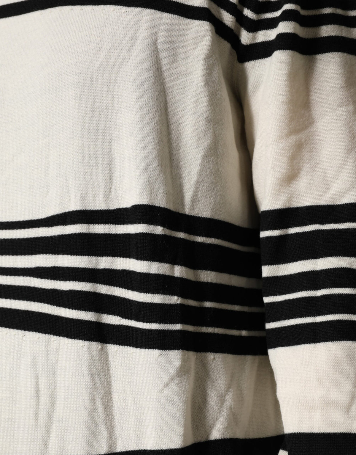 Dolce & Gabbana Black White Stripe CrewNeck Pullover Sweater