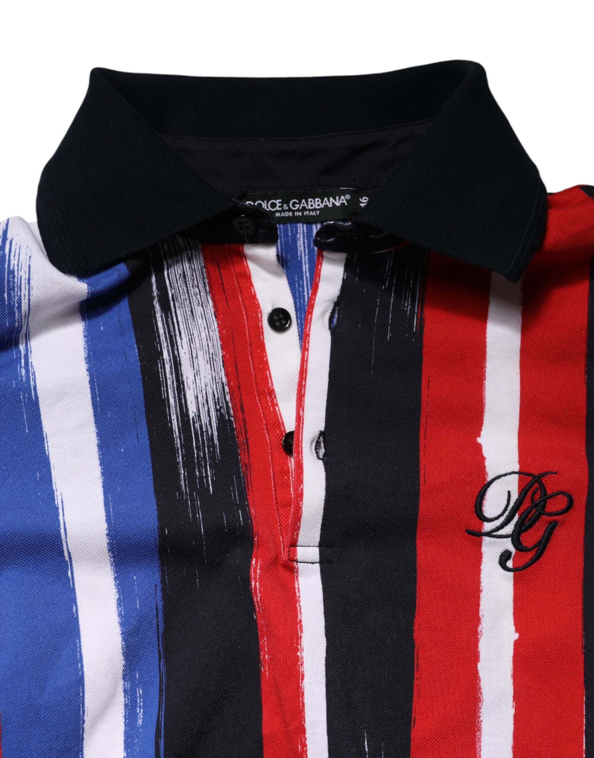 Dolce & Gabbana Multicolor Stripes Cotton Men Polo T-shirt Dolce & Gabbana