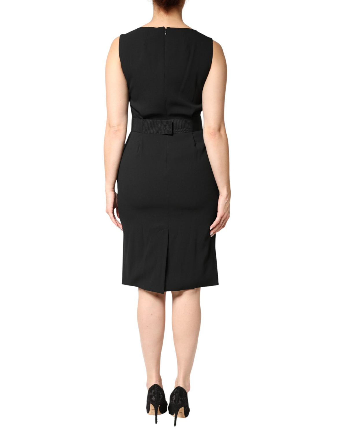Dolce & Gabbana Black Sleeveless Sheath Knee Length Dress