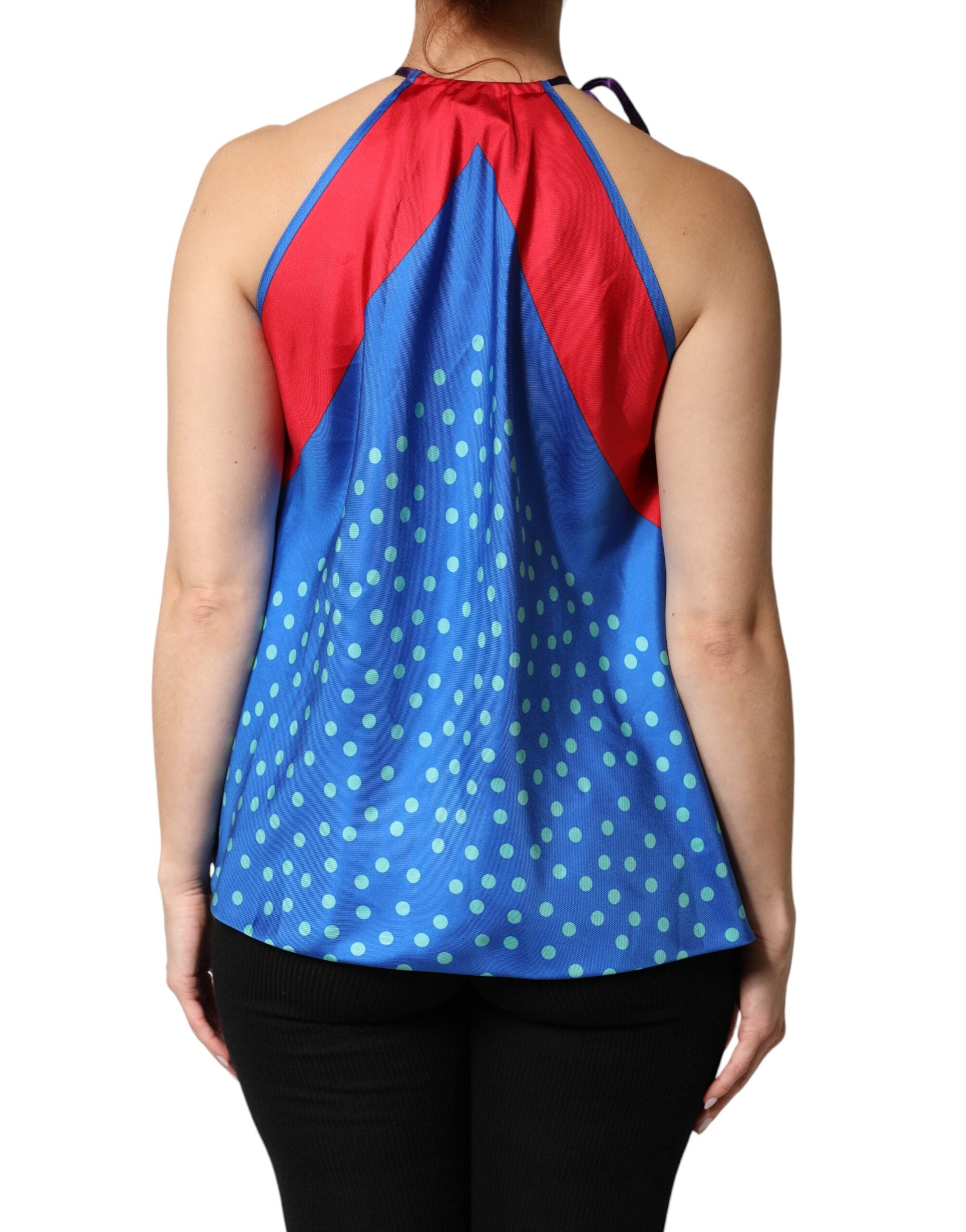Dolce & Gabbana Multicolor Polka Dot Tie Halter Blouse Top Dolce & Gabbana