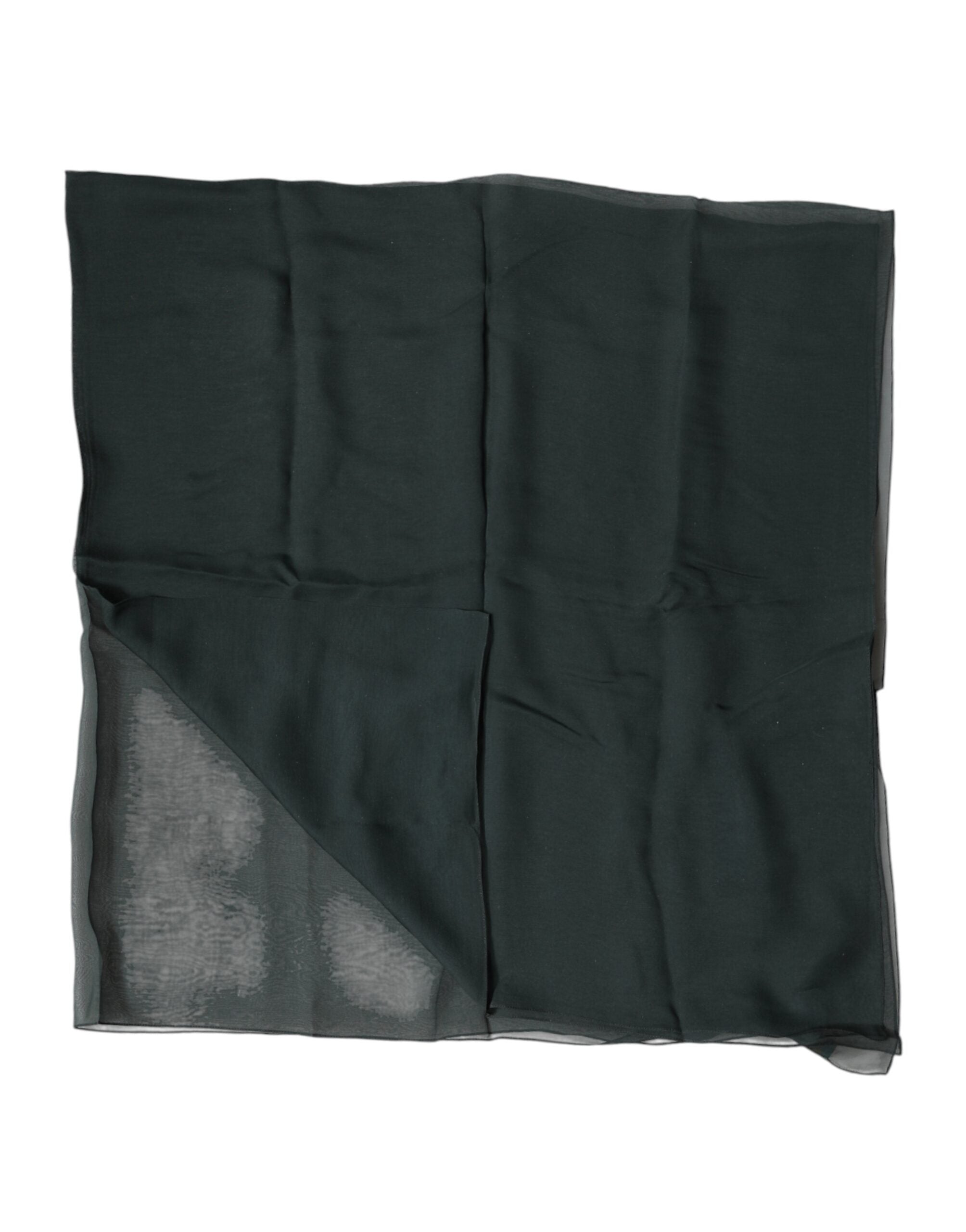 Dolce & Gabbana Dark Green Silk Neck Wrap Foulard Scarf Dolce & Gabbana