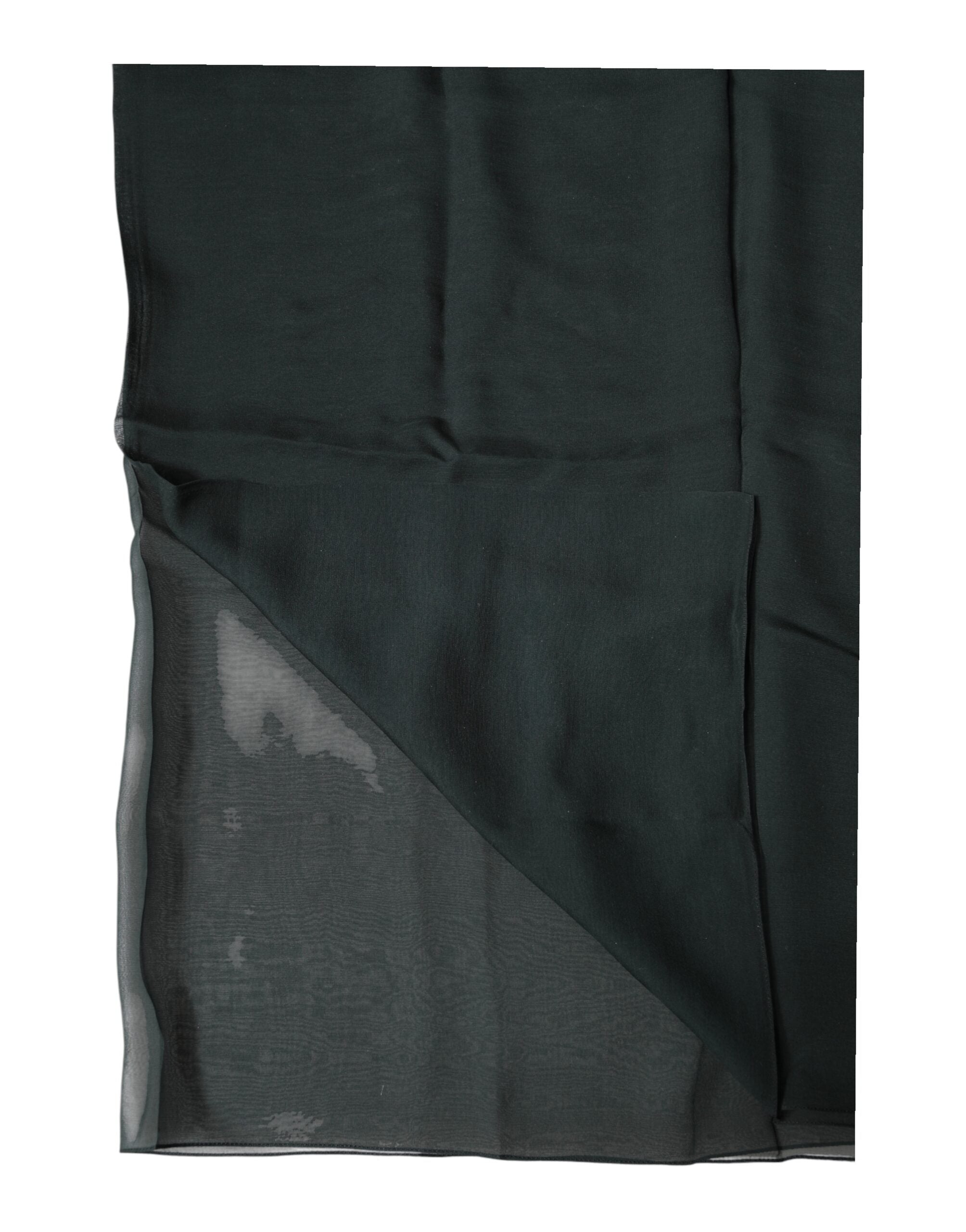 Dolce & Gabbana Dark Green Silk Neck Wrap Foulard Scarf Dolce & Gabbana