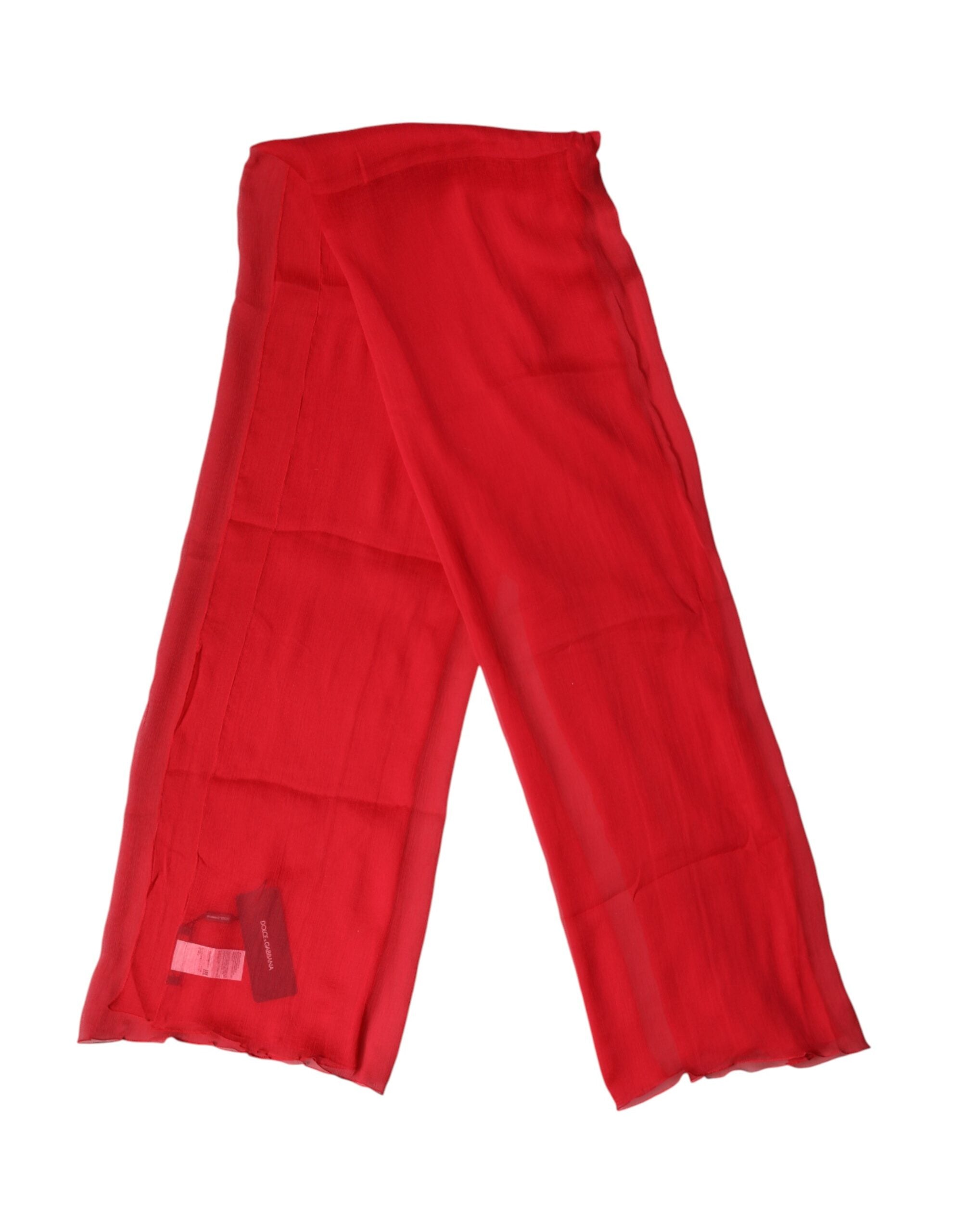Dolce & Gabbana Red Stole Silk Neck Wrap Shawl Men Scarf Dolce & Gabbana