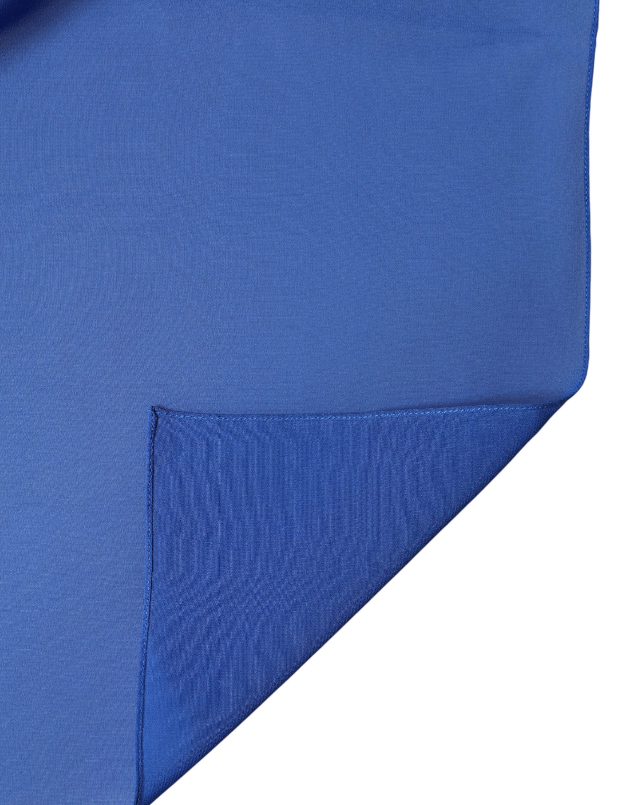 Dolce & Gabbana Blue Silk Stole Neck Wrap Shawl Men Scarf Dolce & Gabbana
