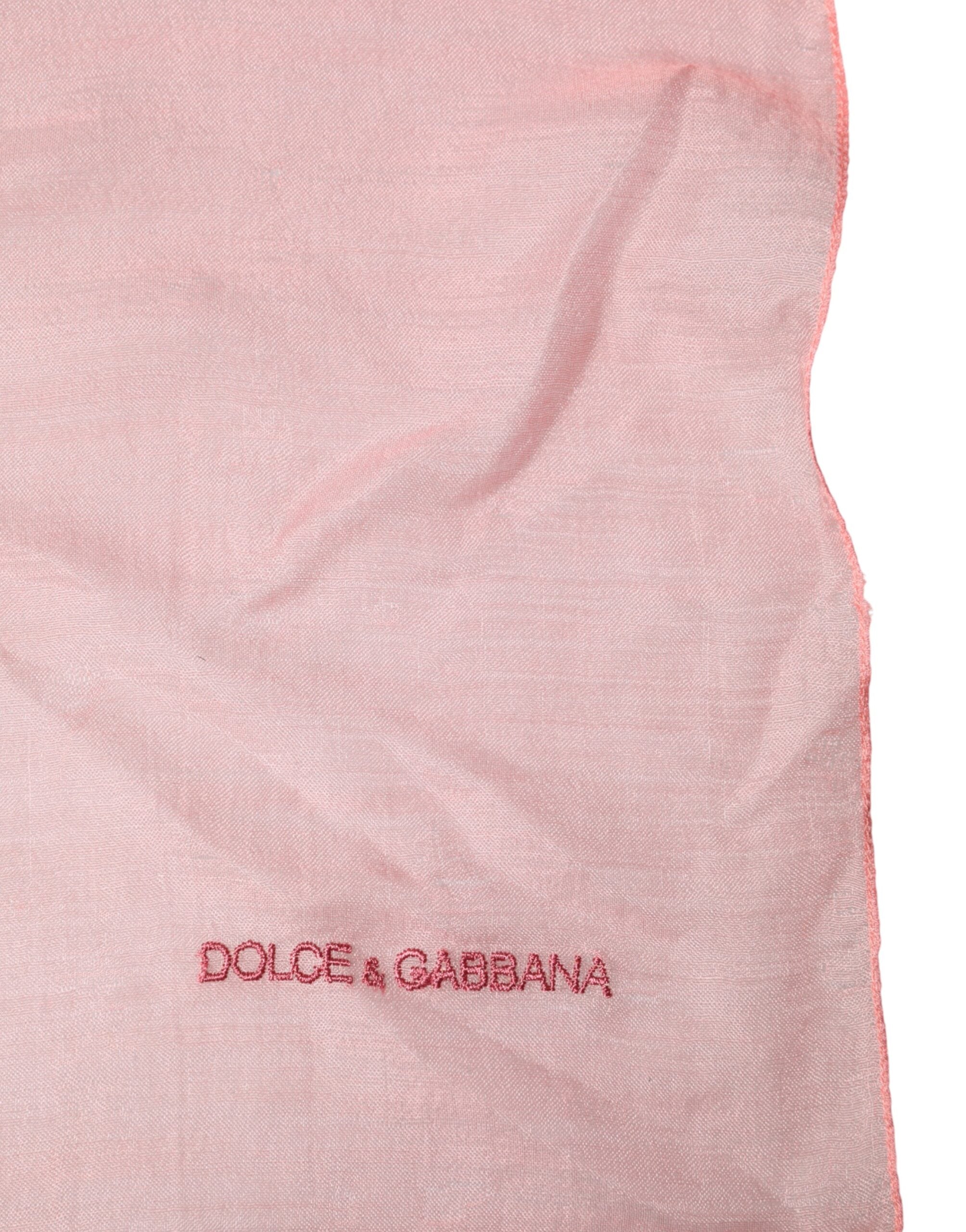 Dolce & Gabbana Light Pink Cashmere Neck Wrap Shawl Scarf Dolce & Gabbana