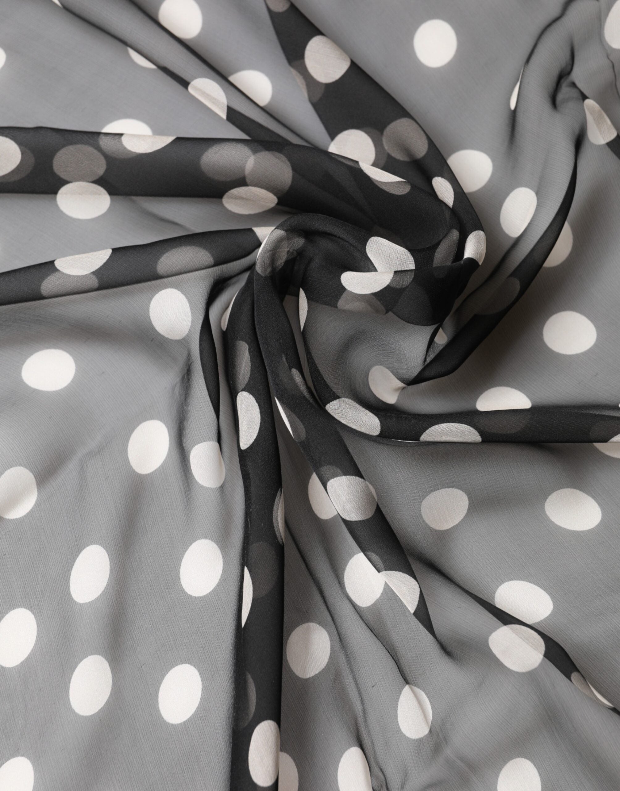 Dolce & Gabbana Black Polka Dot Silk Neck Wrap Shawl 205cm x 137cm Scarf Dolce & Gabbana