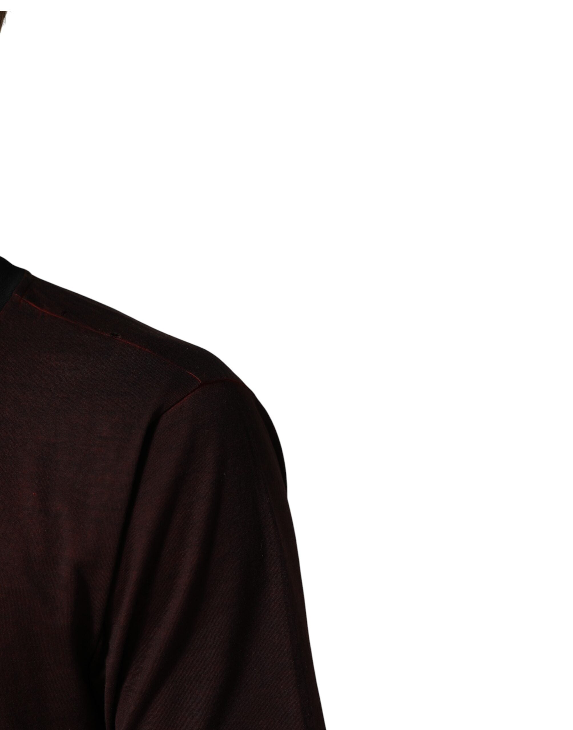 Dolce & Gabbana Maroon DG Crown Cotton Crew Neck Men T-shirt Dolce & Gabbana