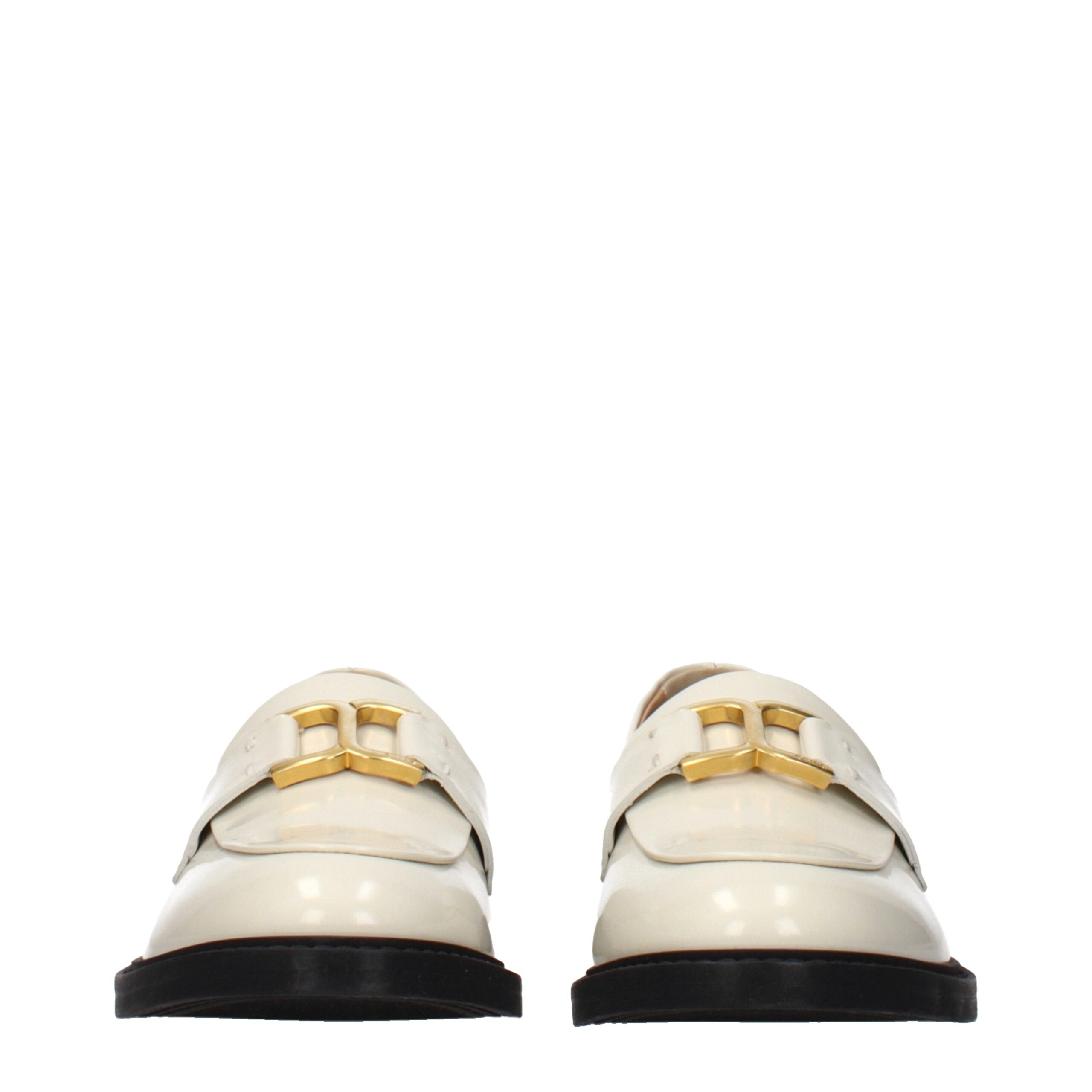 Chloé Beige Leather Slip-On Loafers Chloé