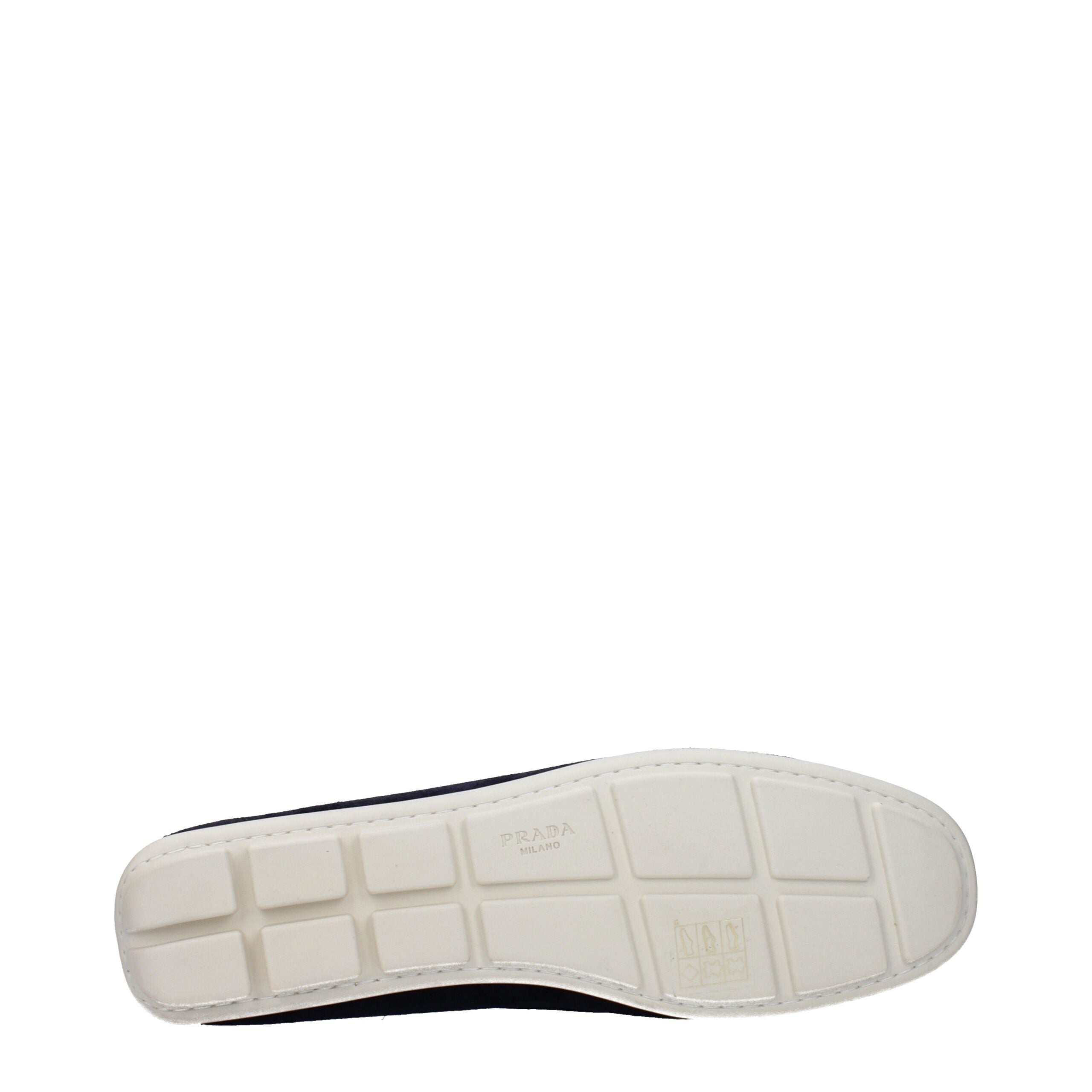 Prada Blue Leather Slip-On Loafers Prada