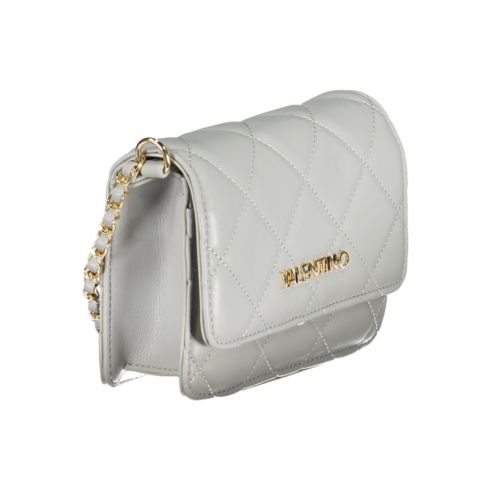Mario Valentino Gray Polyurethane Women's Bag With Adjustable Chain Strap Mario Valentino