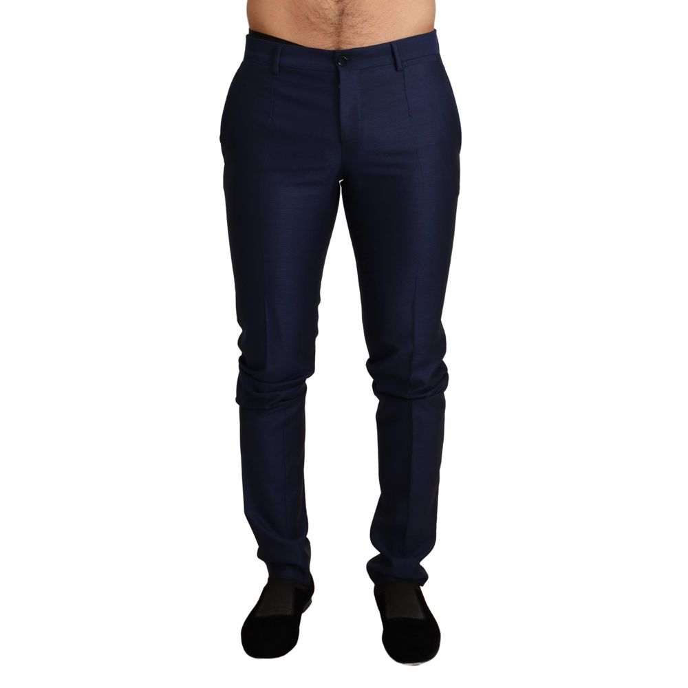 Dolce & Gabbana Blue Virgin Wool Pants Dolce & Gabbana