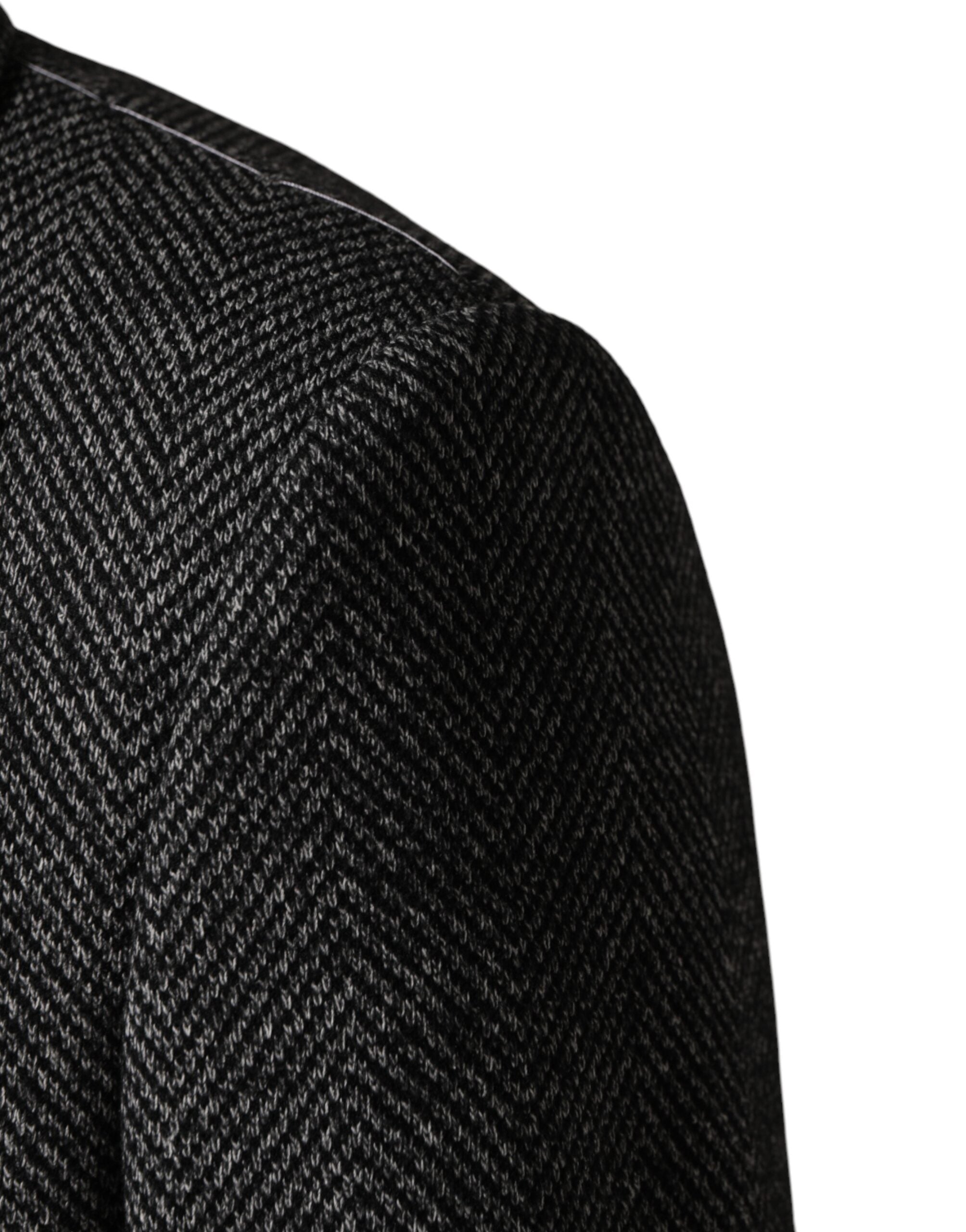 Dolce & Gabbana Gray Wool Blend Long Trench Coat Men Jacket Dolce & Gabbana