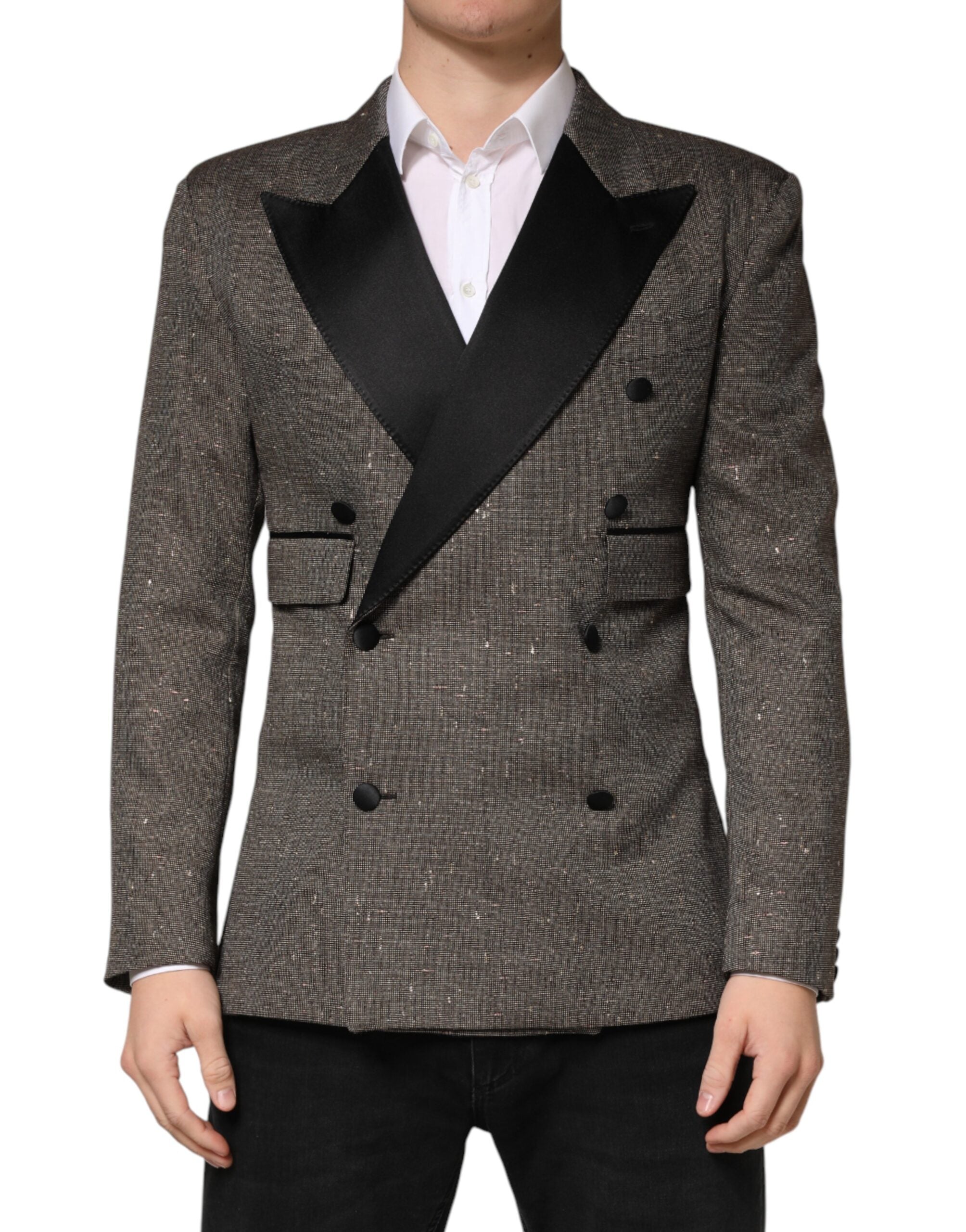 Dolce & Gabbana Gray Double Breasted 2 Button Jacket Blazer Dolce & Gabbana