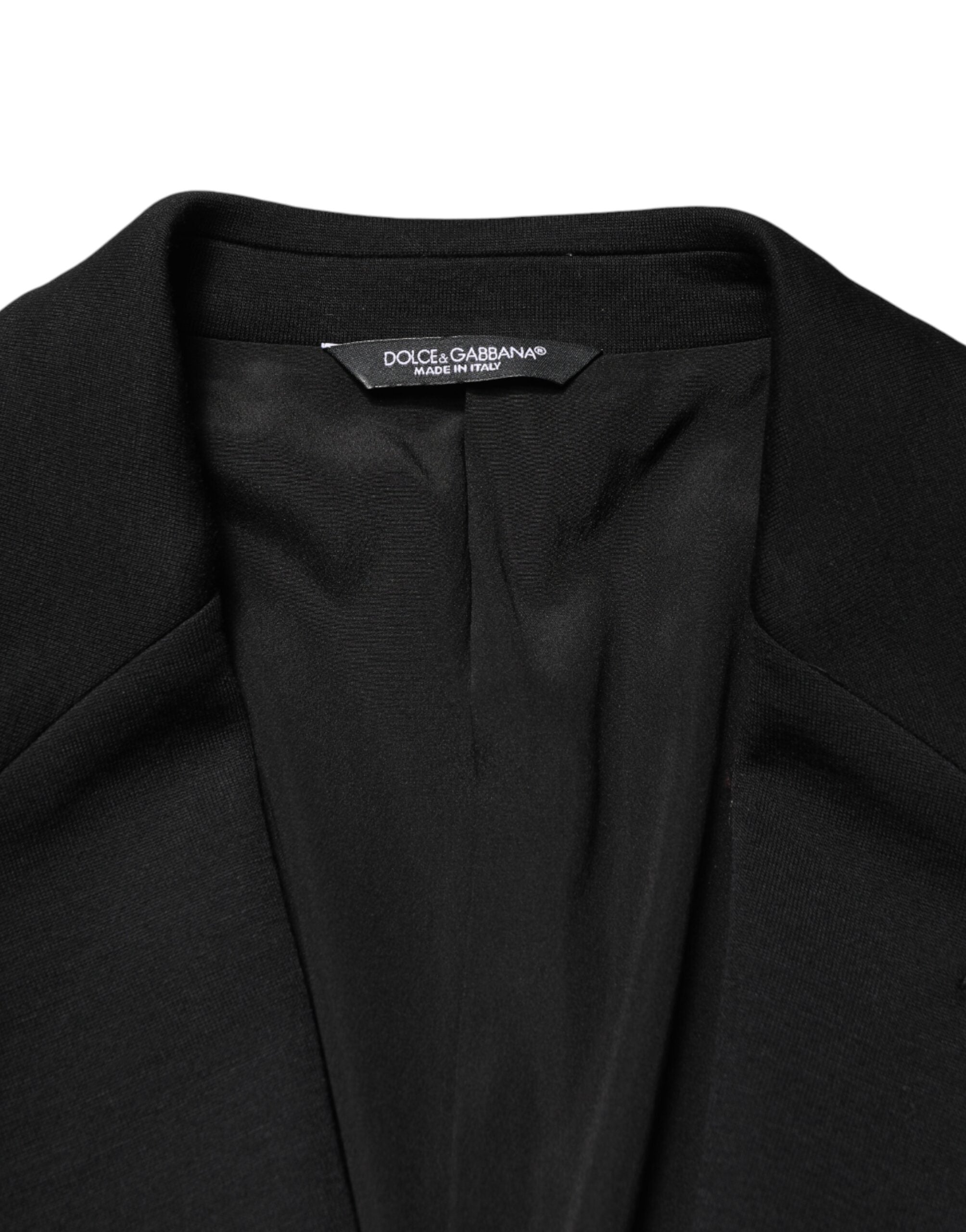 Dolce & Gabbana Black Wool Single Breasted 2 Button Blazer Dolce & Gabbana