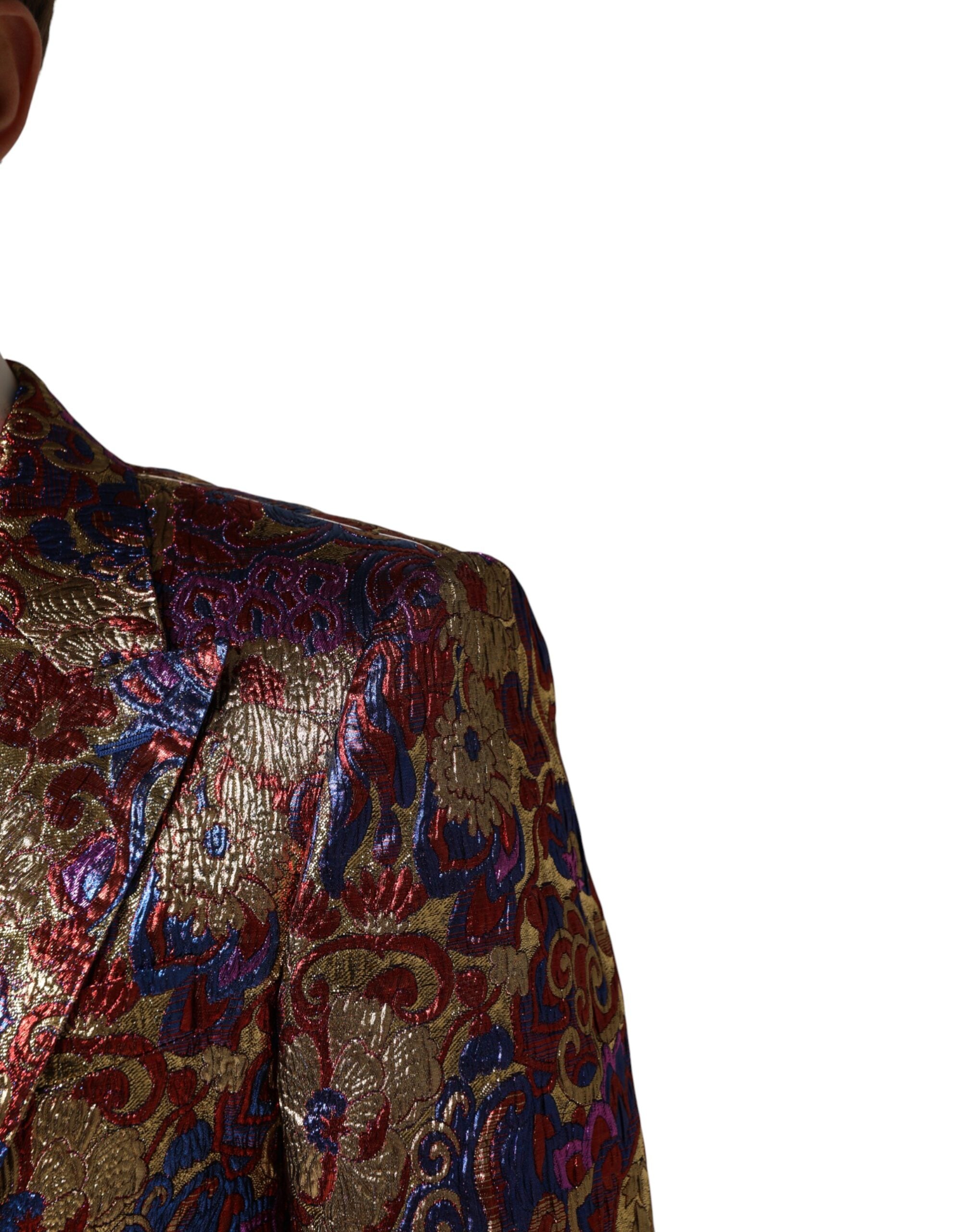 Dolce & Gabbana Multicolor Jacquard Single Breasted Blazer Dolce & Gabbana
