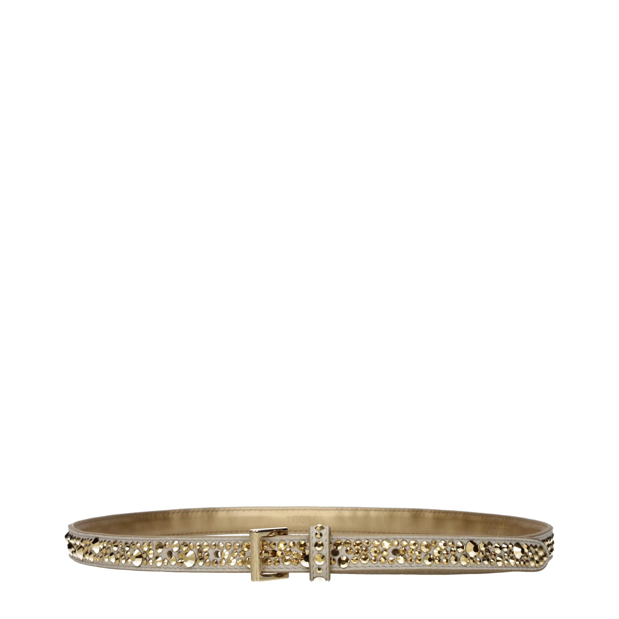 Prada Gold Leather Regular Belt Prada