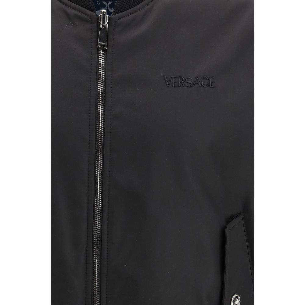 Versace Black Polyamide Jacket Versace