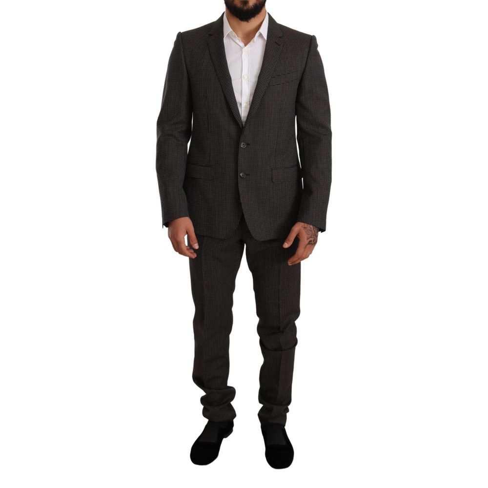 Dolce & Gabbana Black Virgin Wool Two-Piece Suit Dolce & Gabbana