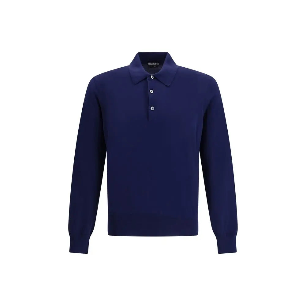 Tom Ford Blue Cotton Polo Shirt Tom Ford