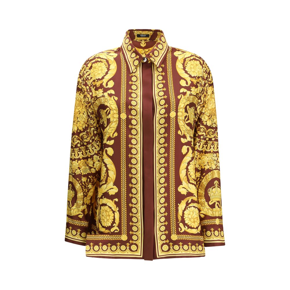 Versace Bordeaux Silk Shirt Versace