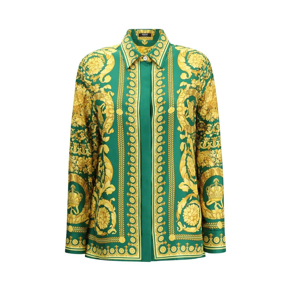 Versace Bicolor Silk Pattern Shirt Versace