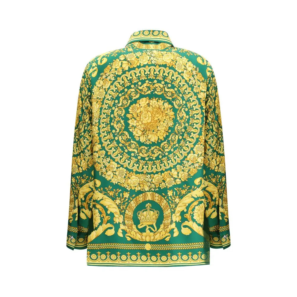 Versace Bicolor Silk Pattern Shirt Versace