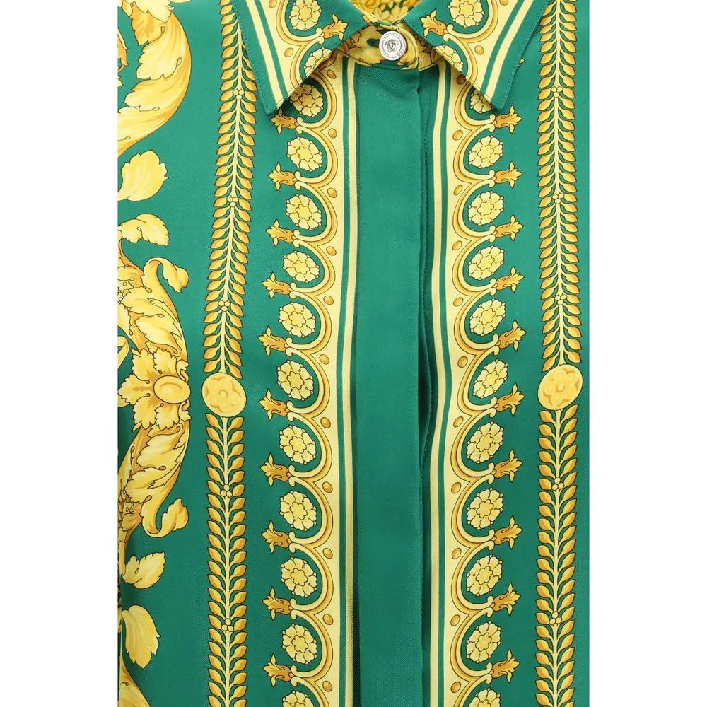 Versace Bicolor Silk Pattern Shirt Versace