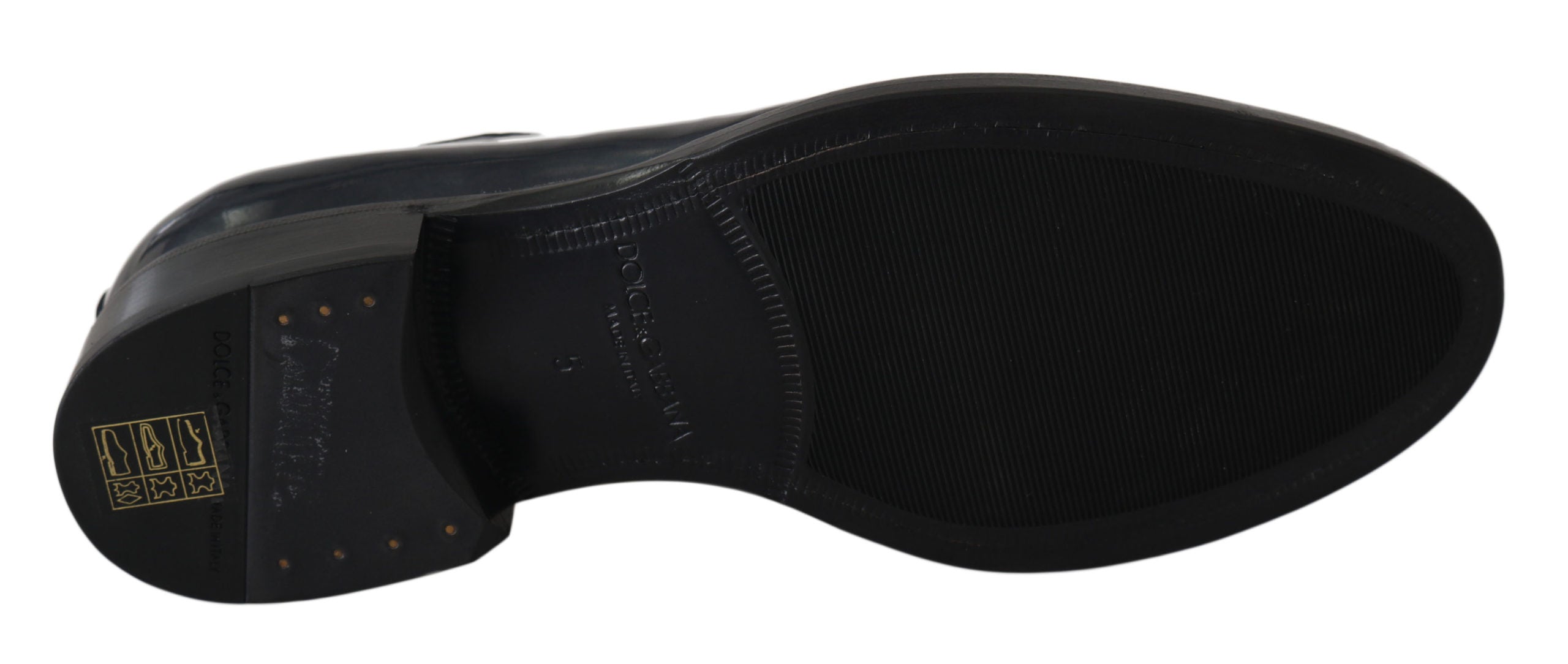 Dolce & Gabbana Blue Leather Derby Dress Formal Shoes Dolce & Gabbana