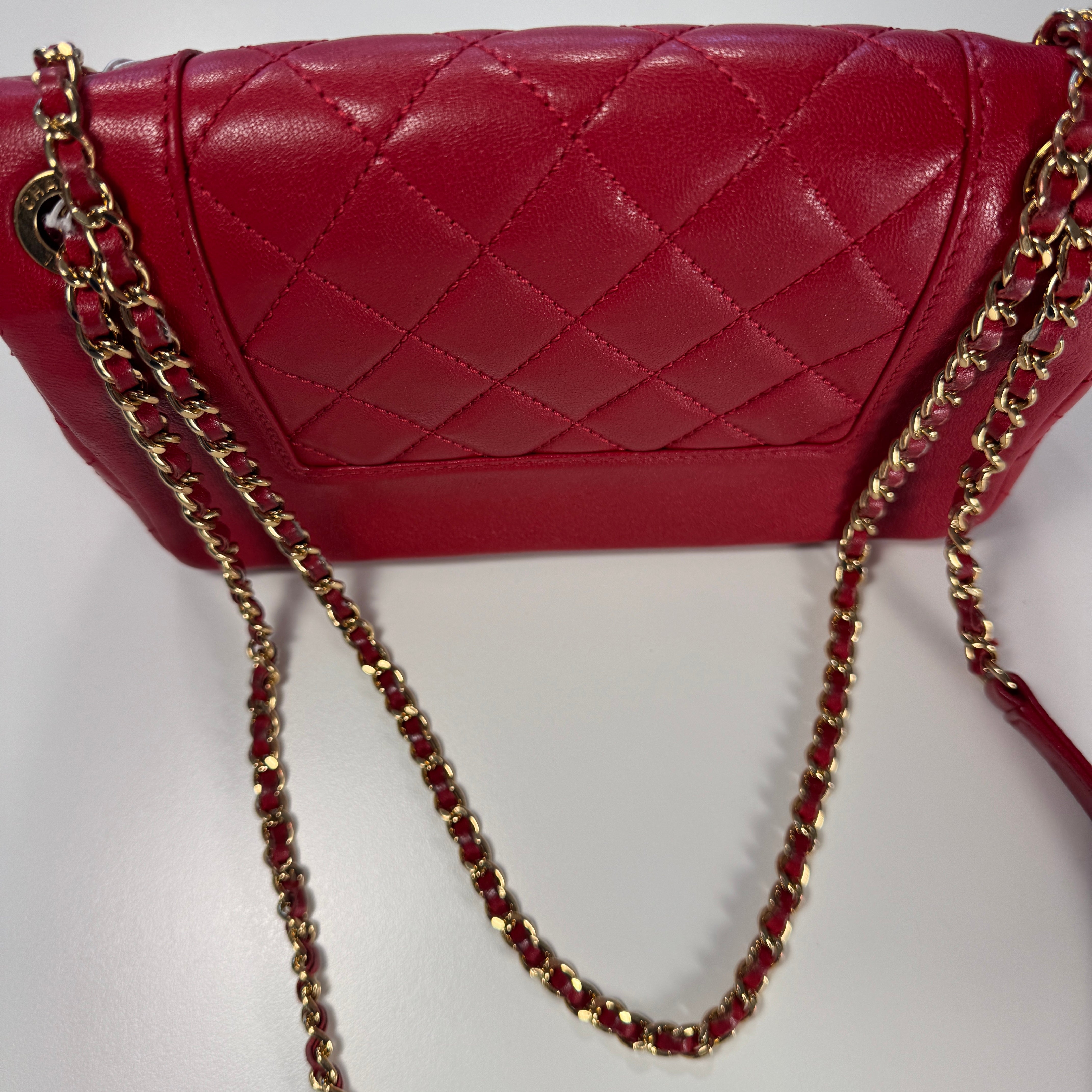 Chanel Burgundy Sheepskin Quilted Leather Mademoiselle Flap Bag LeMarca