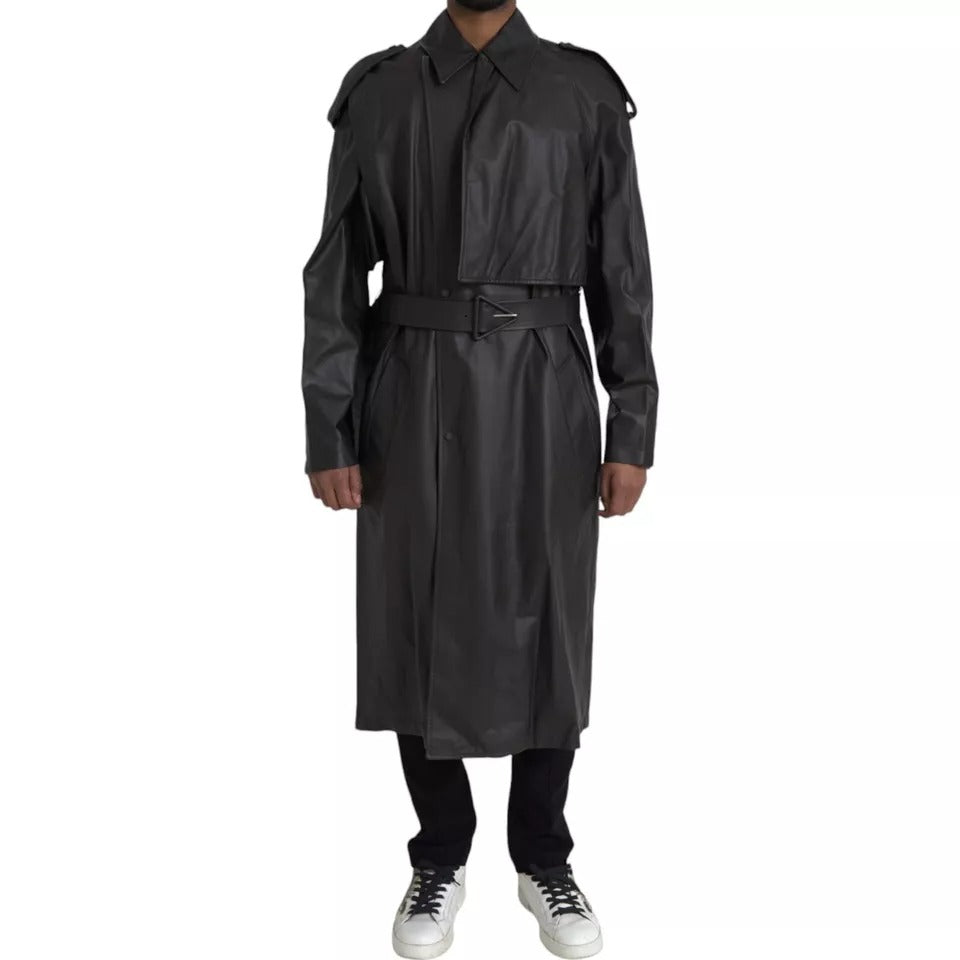 Bottega Veneta trench coats for men in black, product view 1