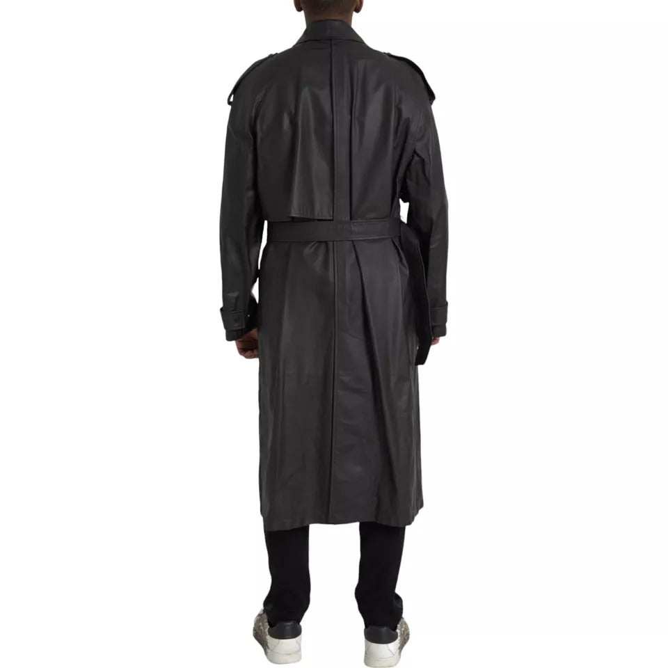 Bottega Veneta trench coats for men in black, product view 3