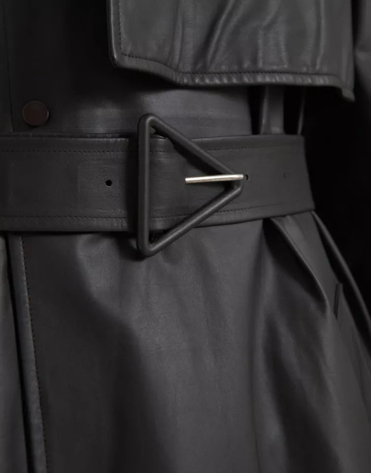 Bottega Veneta trench coats for men in black, product view 7