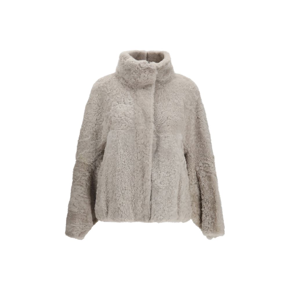 Brunello Cucinelli full-length jackets for women in gray, product view 1