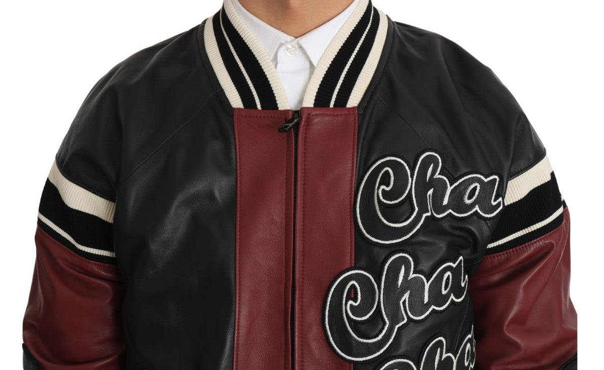 Dolce & Gabbana bombers for men in black and red, product view 2