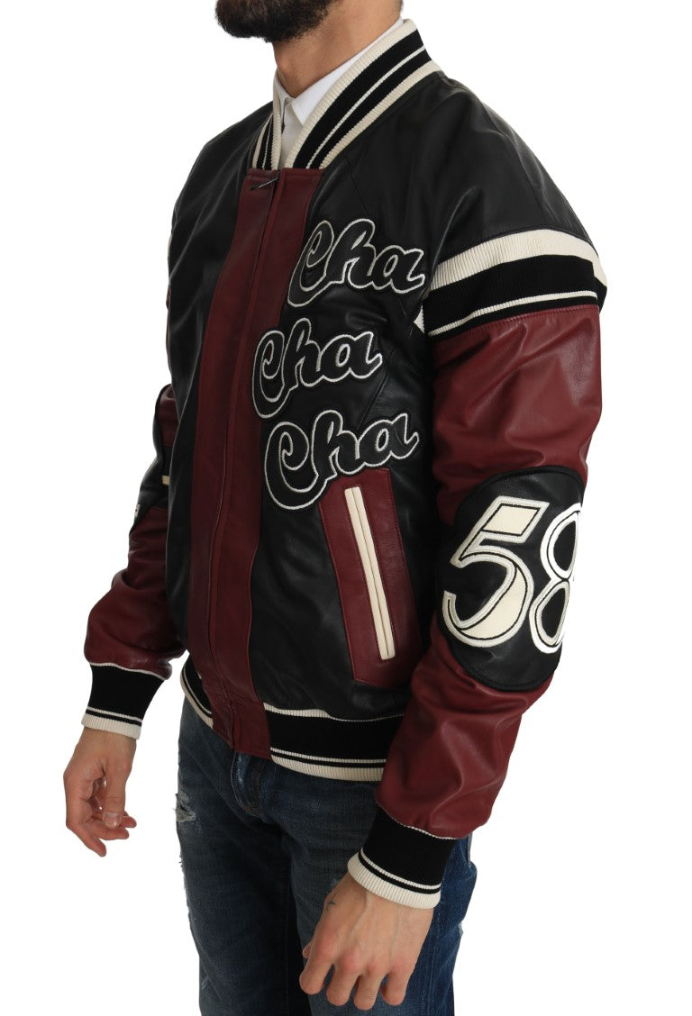 Dolce & Gabbana bombers for men in black and red, product view 4