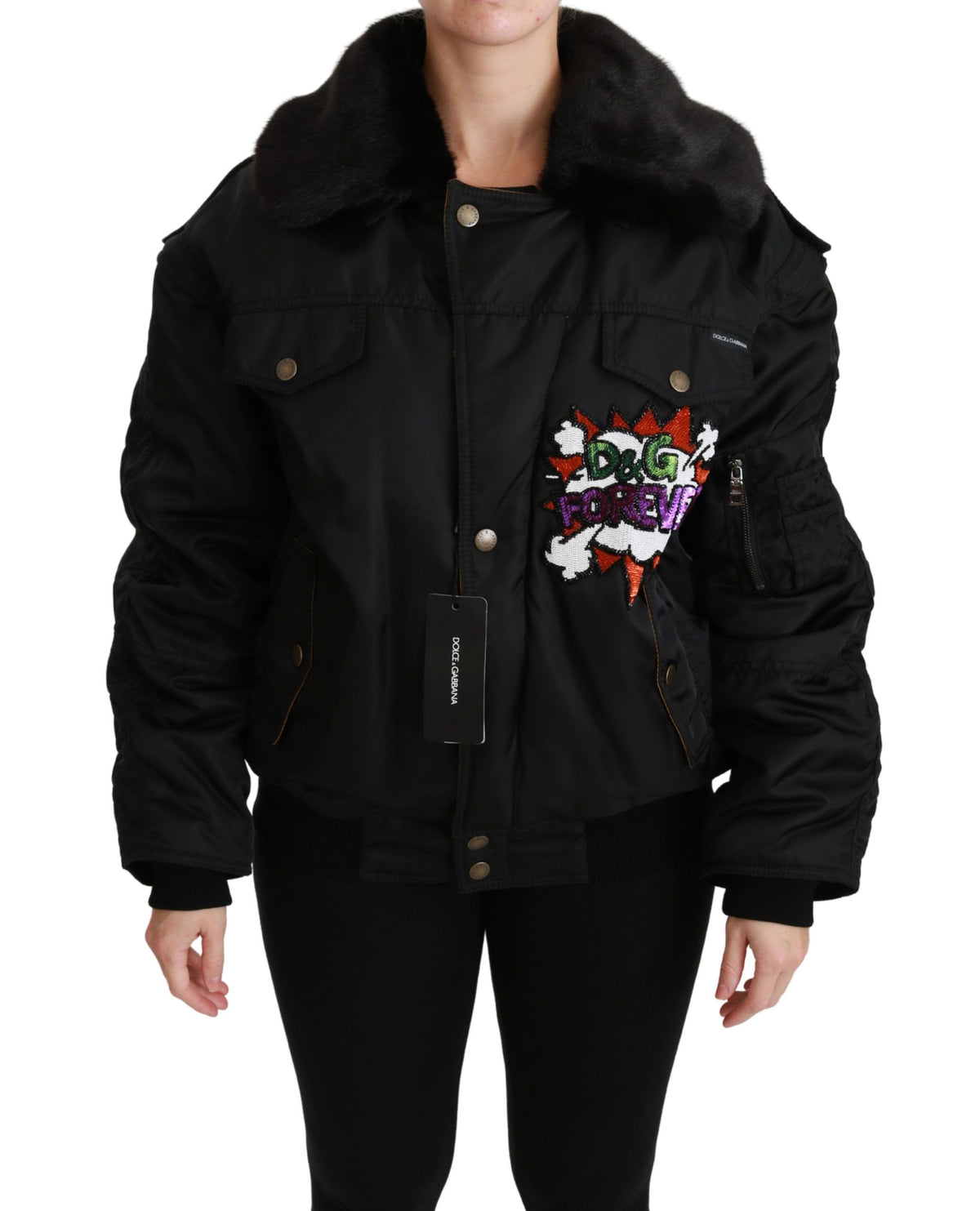 Dolce & Gabbana bombers for women in black, product view 1