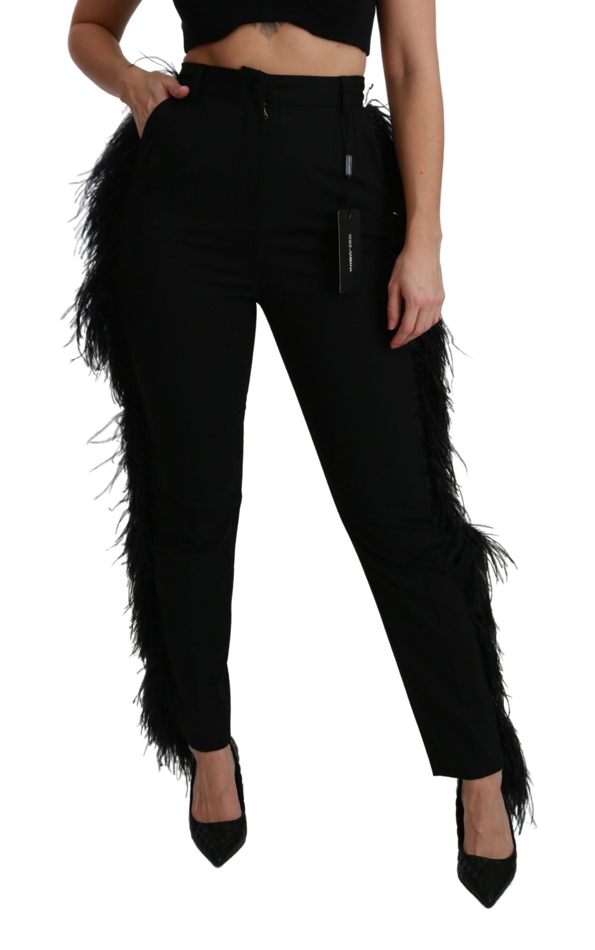 Dolce & Gabbana casual pants for women in black, product view 2