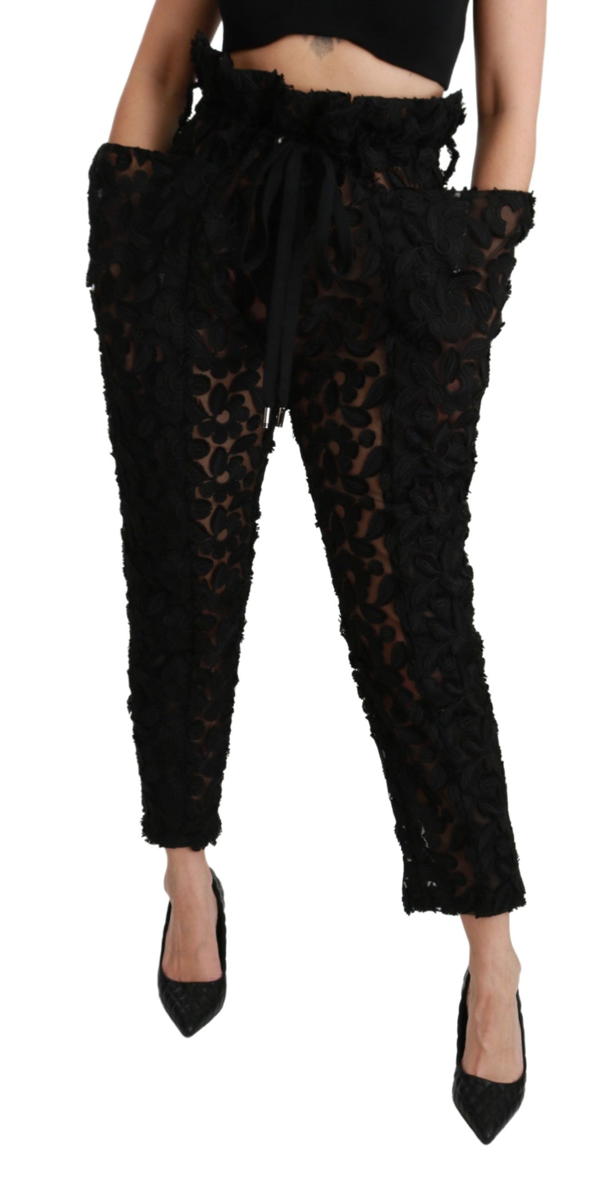 Dolce & Gabbana casual pants for women in black, product view 3