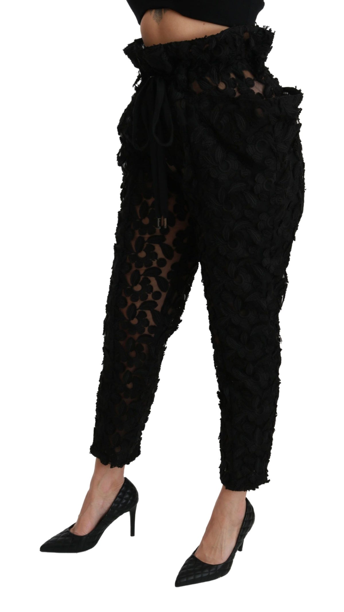 Dolce & Gabbana casual pants for women in black, product view 4