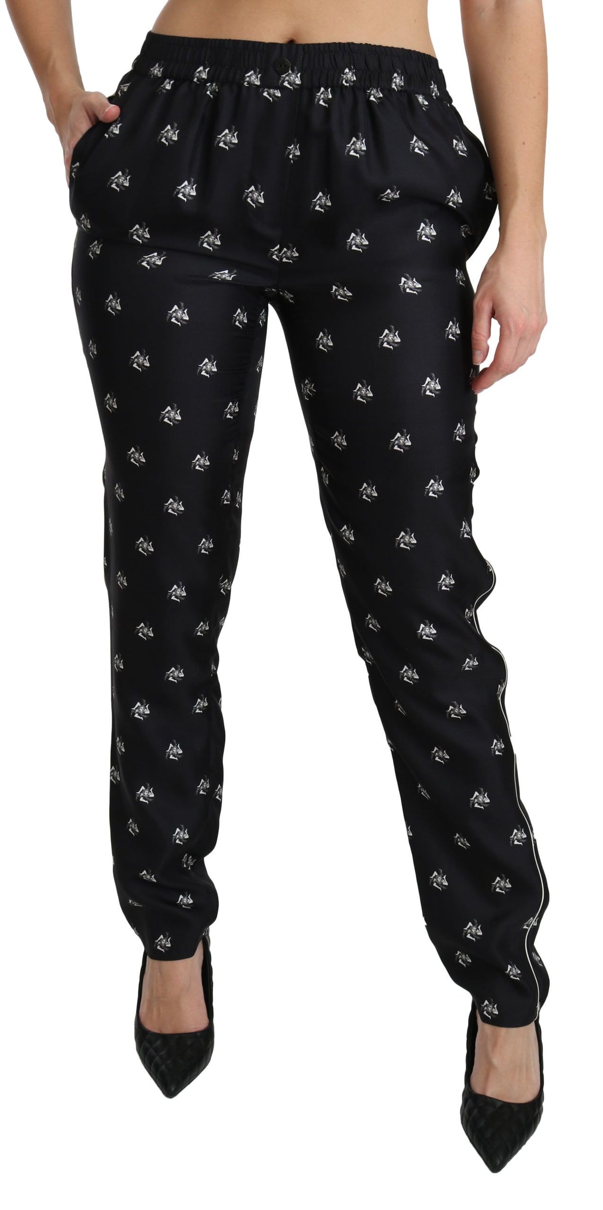 Dolce & Gabbana casual pants for women in black, product view 5