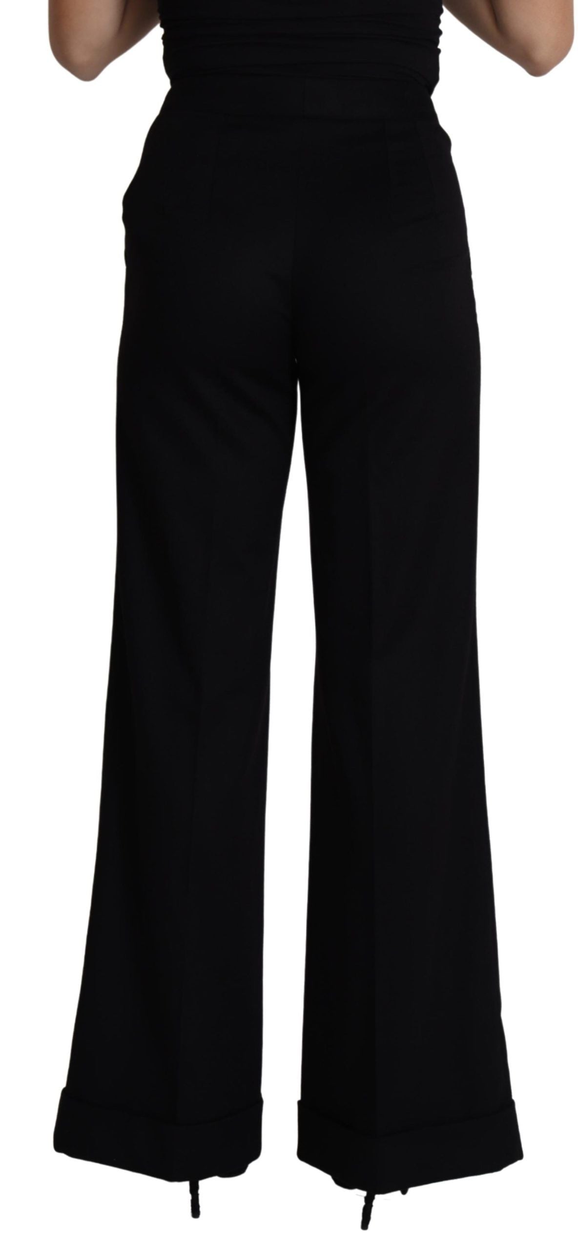Dolce & Gabbana flared pants for women in black, product view 3