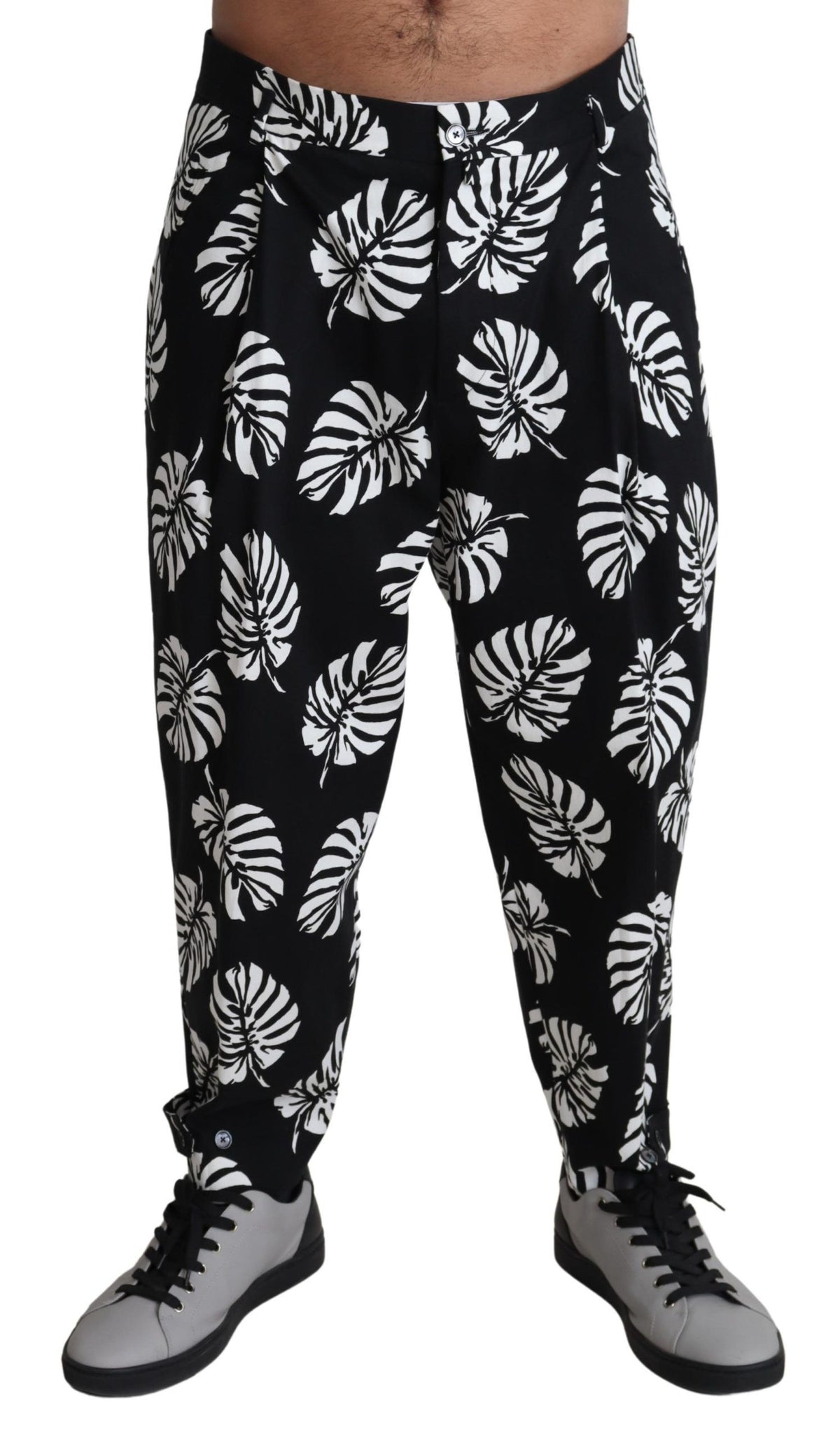Dolce & Gabbana casual pants for men in black/white, product view 1