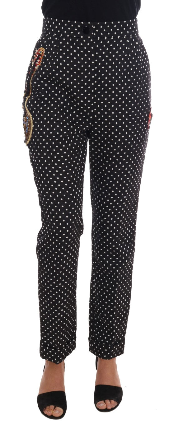 Dolce & Gabbana casual pants for women in black/white, product view 1