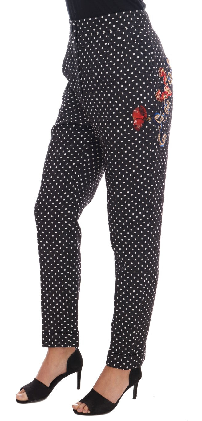 Dolce & Gabbana casual pants for women in black/white, product view 2