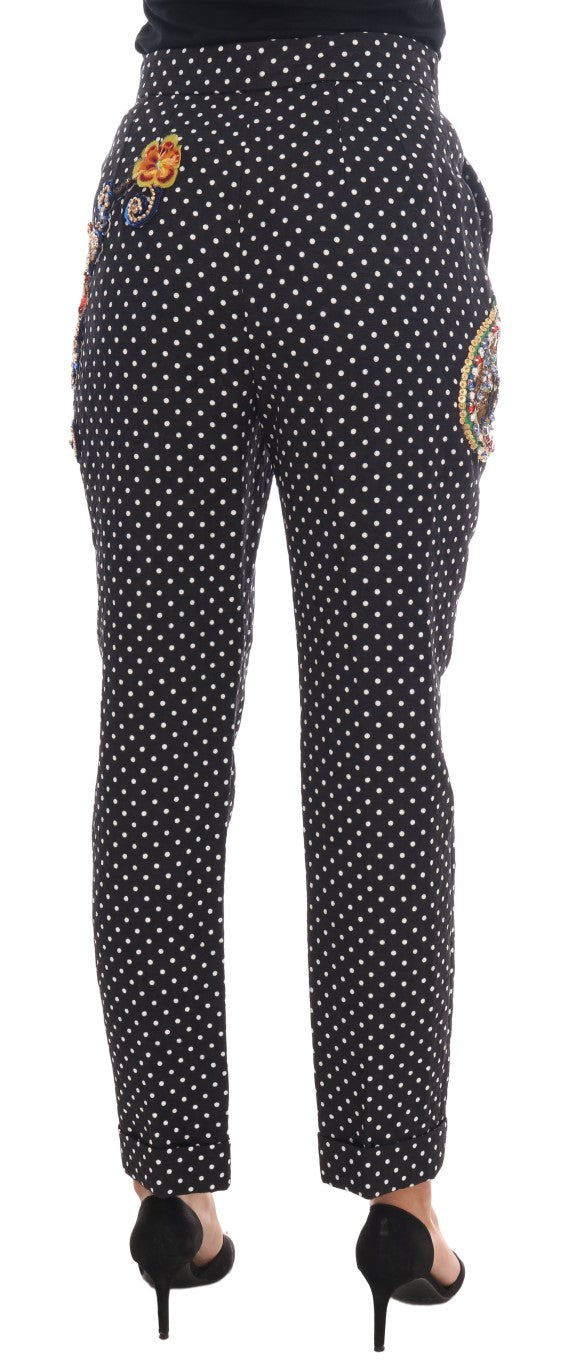 Dolce & Gabbana casual pants for women in black/white, product view 3